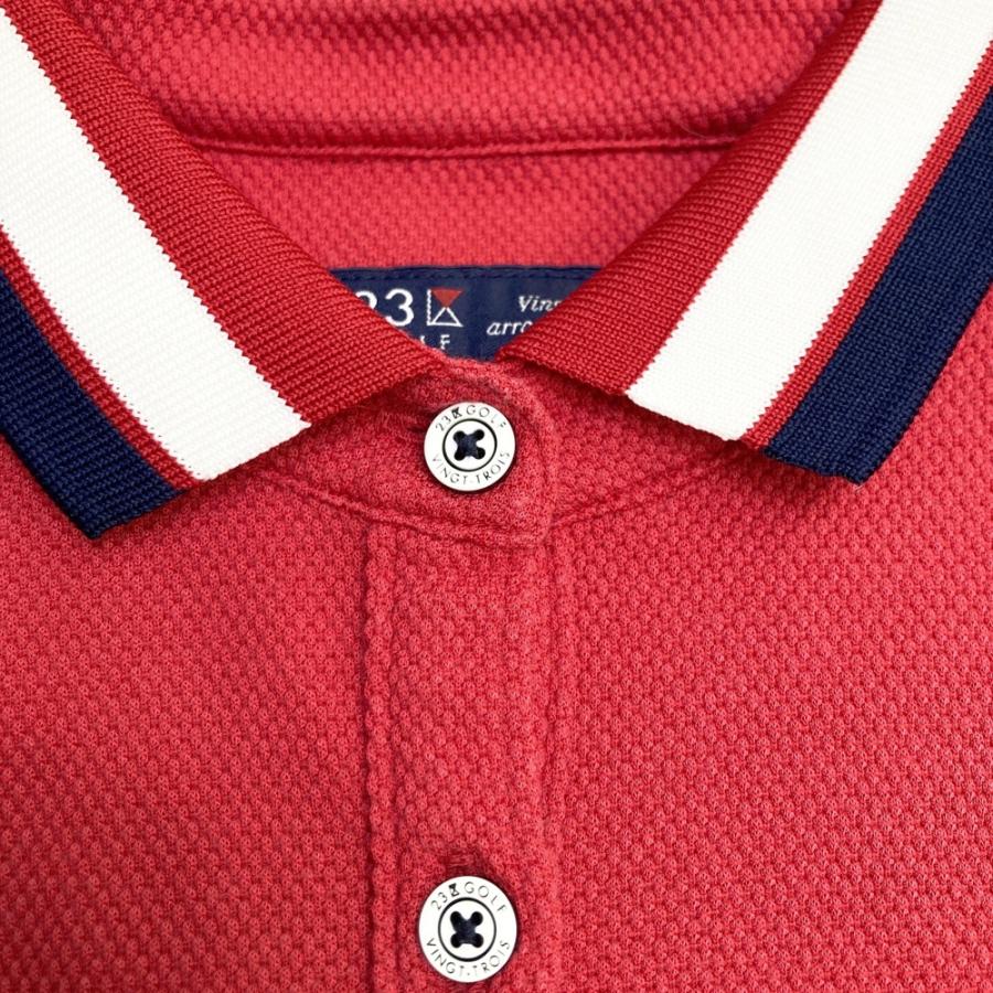 23区GOLF ニジュウサンクゴルフ 半袖ポロシャツ レッド系 2 ゴルフ