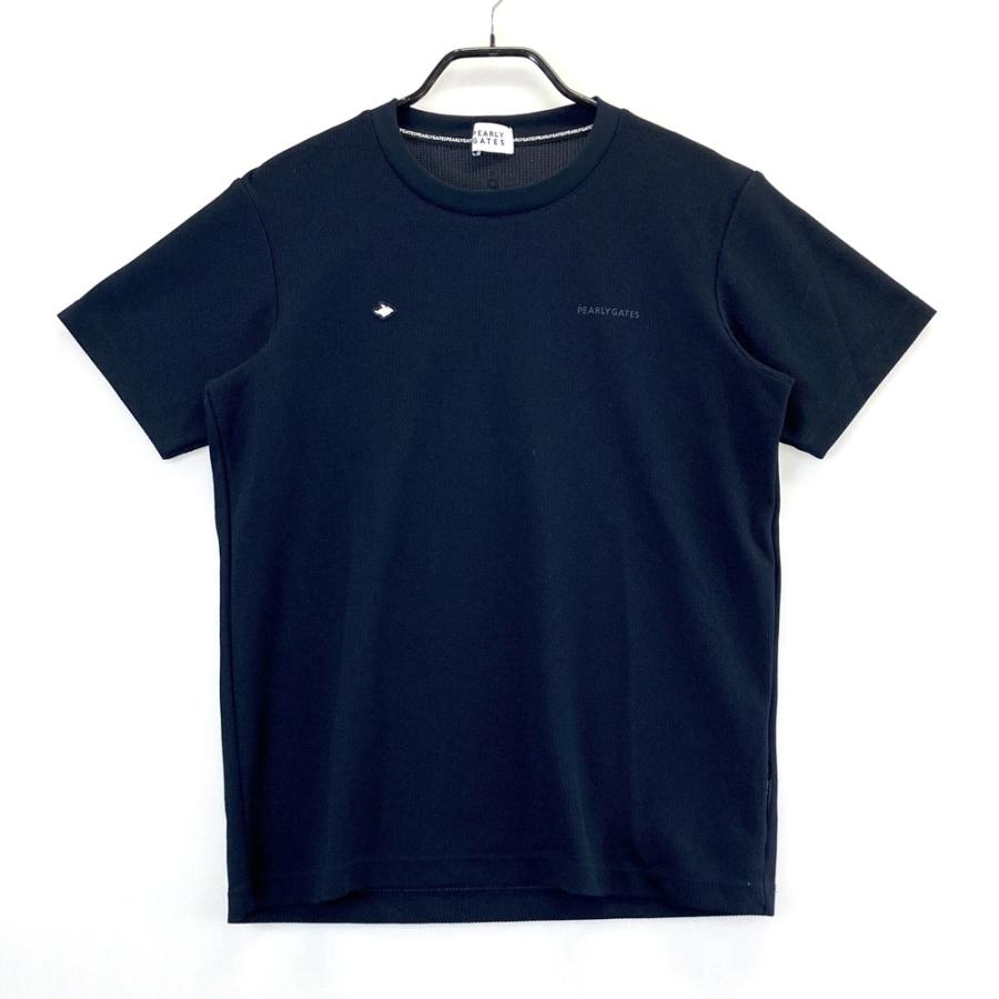 サイズ：4 PEARLY GATES パーリーゲイツ 2025年モデル 半袖Tシャツ  ネイビー系 [240101599775] ゴルフウェア メンズ ストスト PEARLY GATES パーリーゲイツ 2025年モデル 半袖Tシャツ ネイビー系 4