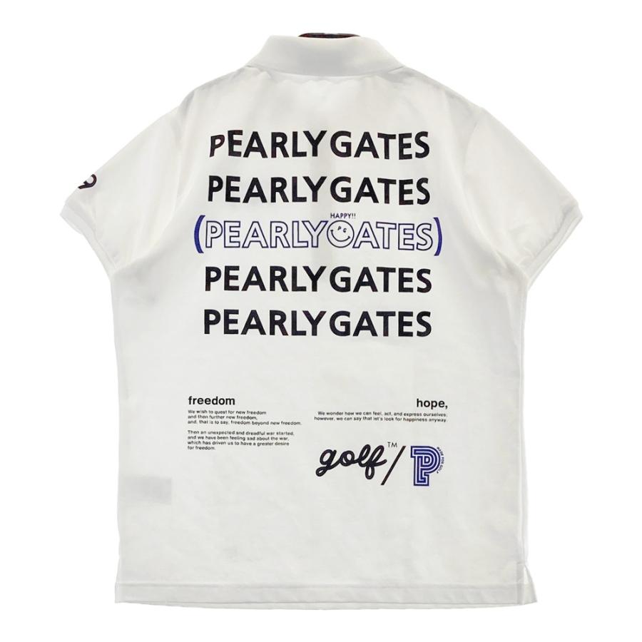 【美品】パーリーゲイツ2023年モデル 半袖ポロシャツ レディース2 白 PEARLY GATES（パーリーゲイツ） 2023年モデル 半袖ポロシャツ