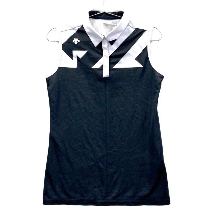 DESCENTE GOLF ノースリーブポロシャツ DESCENTE GOLF デサントゴルフ ノースリーブポロシャツ ブラック系 L