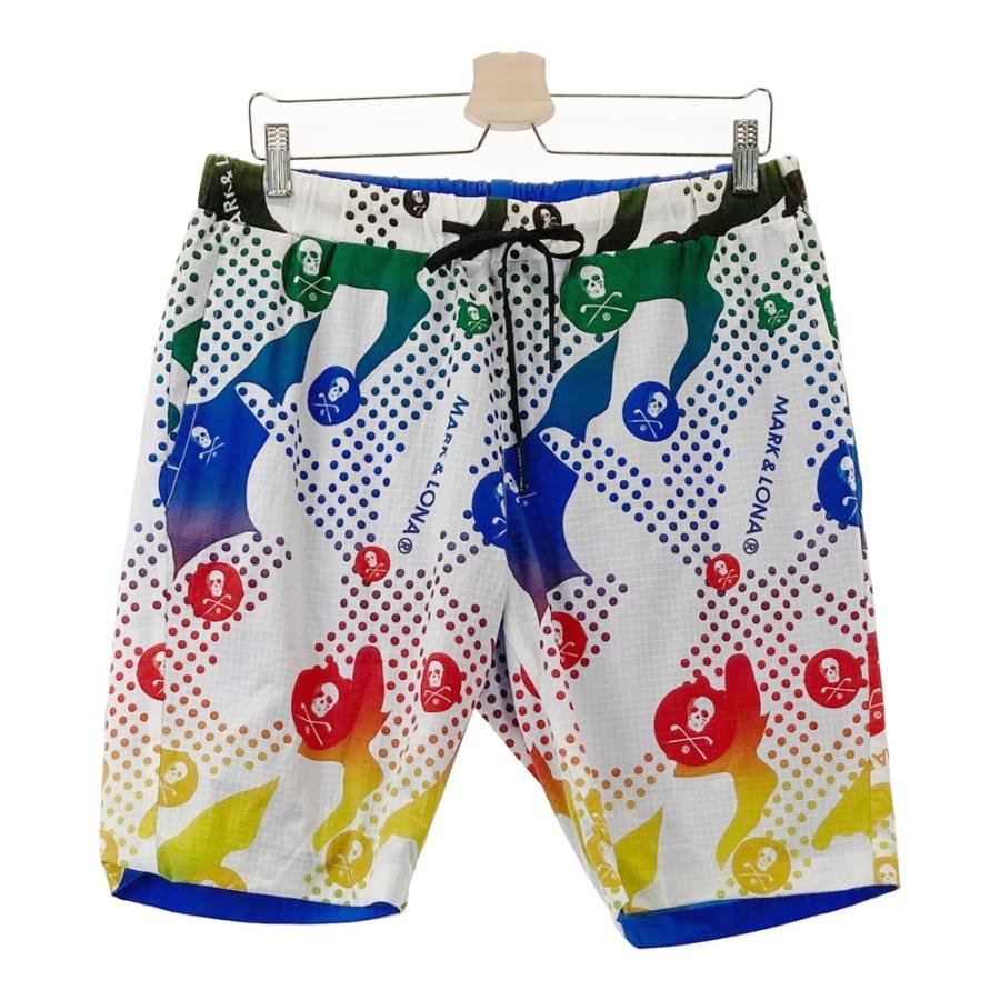 MARK&LONA マークアンドロナ ハーフパンツ ゴルフ 総柄 デカロゴ MARK&LONA マークアンドロナ 2024年モデル リバーシブルハーフ