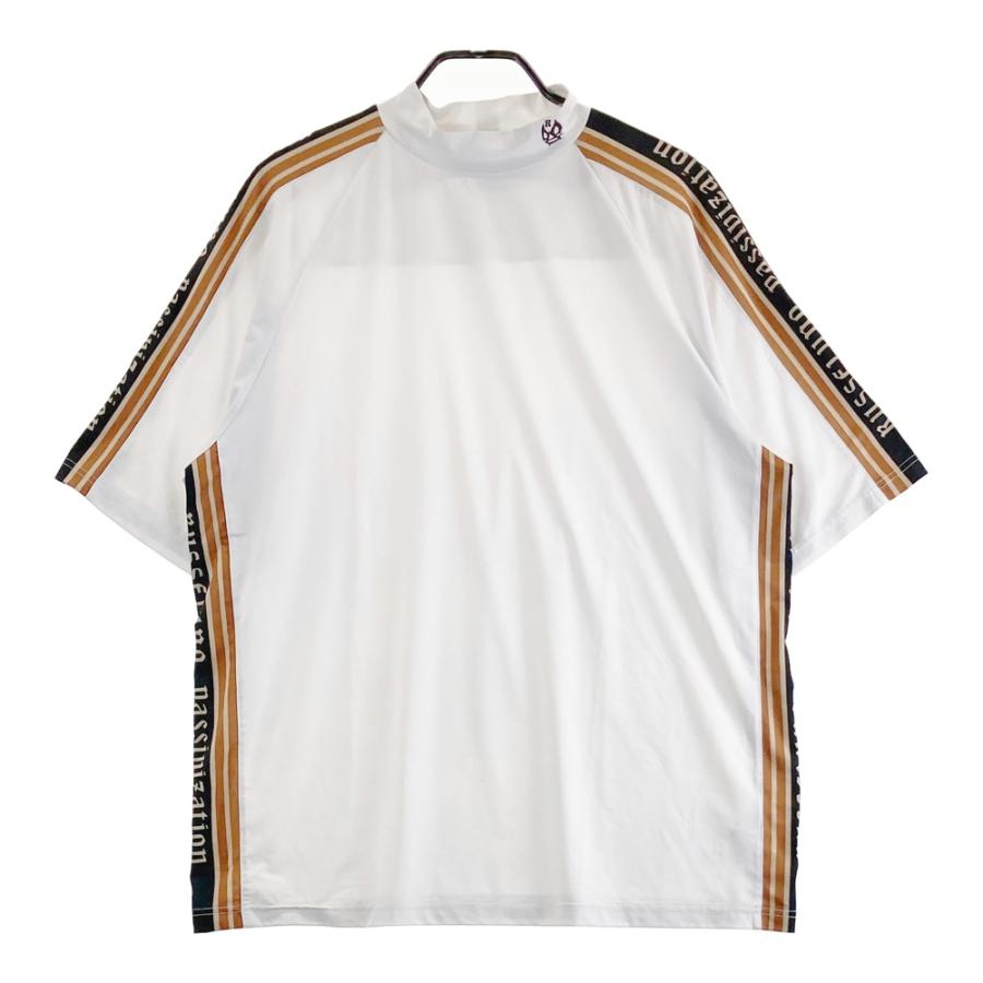 サイズ：5 RUSSELUNO ラッセルノ LEGENDS JQ BOX HIGHNECK TEE ハイネック半袖Tシャツ ルチャ  ホワイト系 [240101284534] ゴルフウェア メンズ ストスト RUSSELUNO ラッセルノ ハイネック半袖Tシャツ ルチャ ホワイト系 5
