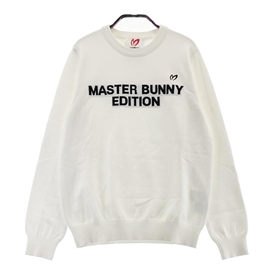 マスターバニーエディション　ゴルフ　ニットトレーナー　裏地付　ロゴ総柄　防風　5 マスターバニーエディション ゴルフ ニットトレーナー 裏地付 ロゴ総柄
