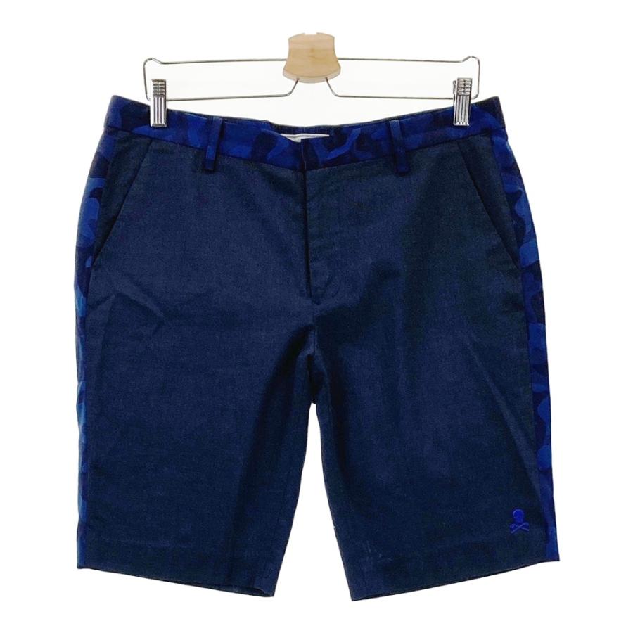 新品同様！MARK & LONA カモフラージュショートパンツ サイズ46 MARK&LONA マークアンドロナ ハーフパンツ カモフラ柄 ネイビー系 XL