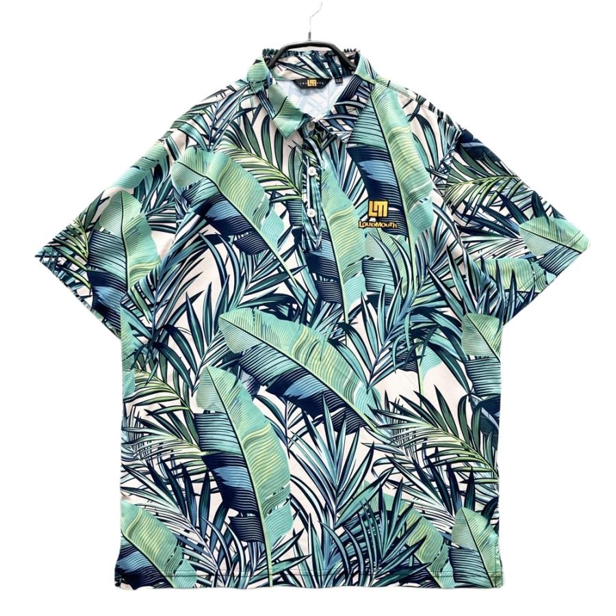 LOUD MOUTH ラウドマウス 半袖ポロシャツ グリーン ボタニカル柄