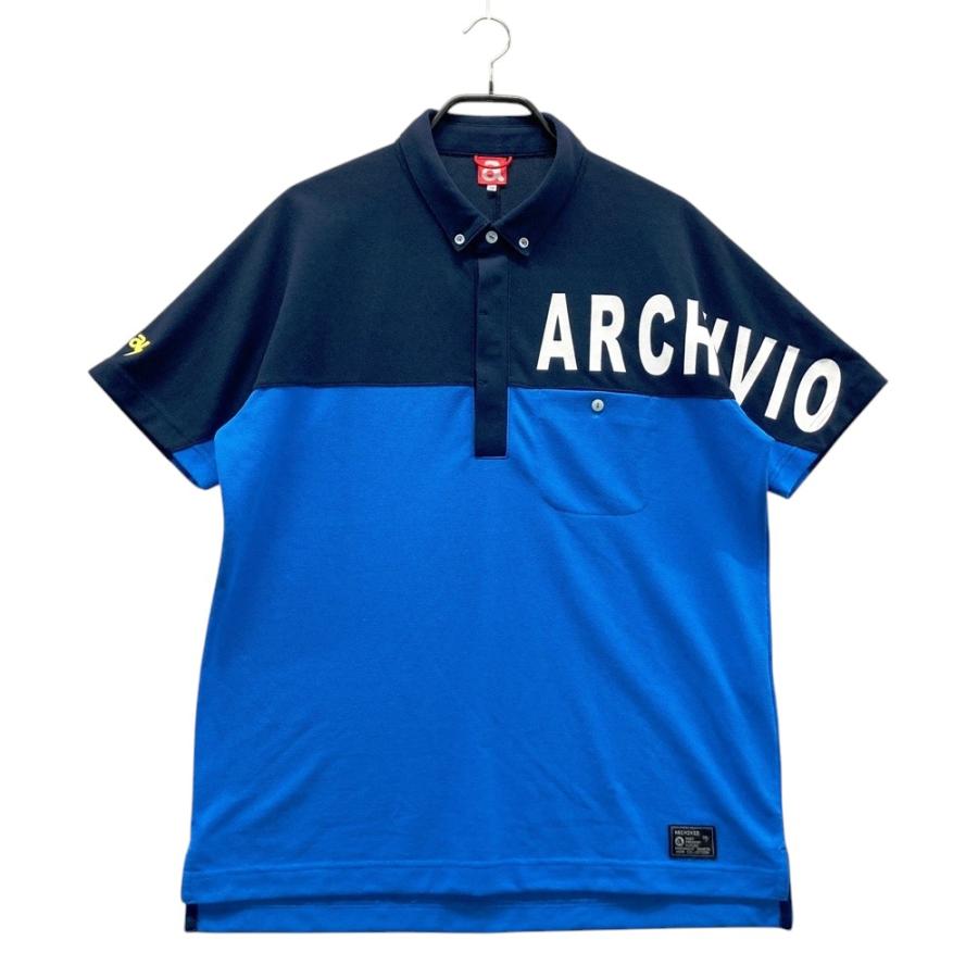 ARCHIVIO アルチビオ ビッグロゴ ポロシャツ 半袖 ネイビー 48 ARCHIVIO アルチビオ 半袖ポロシャツ ボタンダウン ブルー系 50 ゴルフ