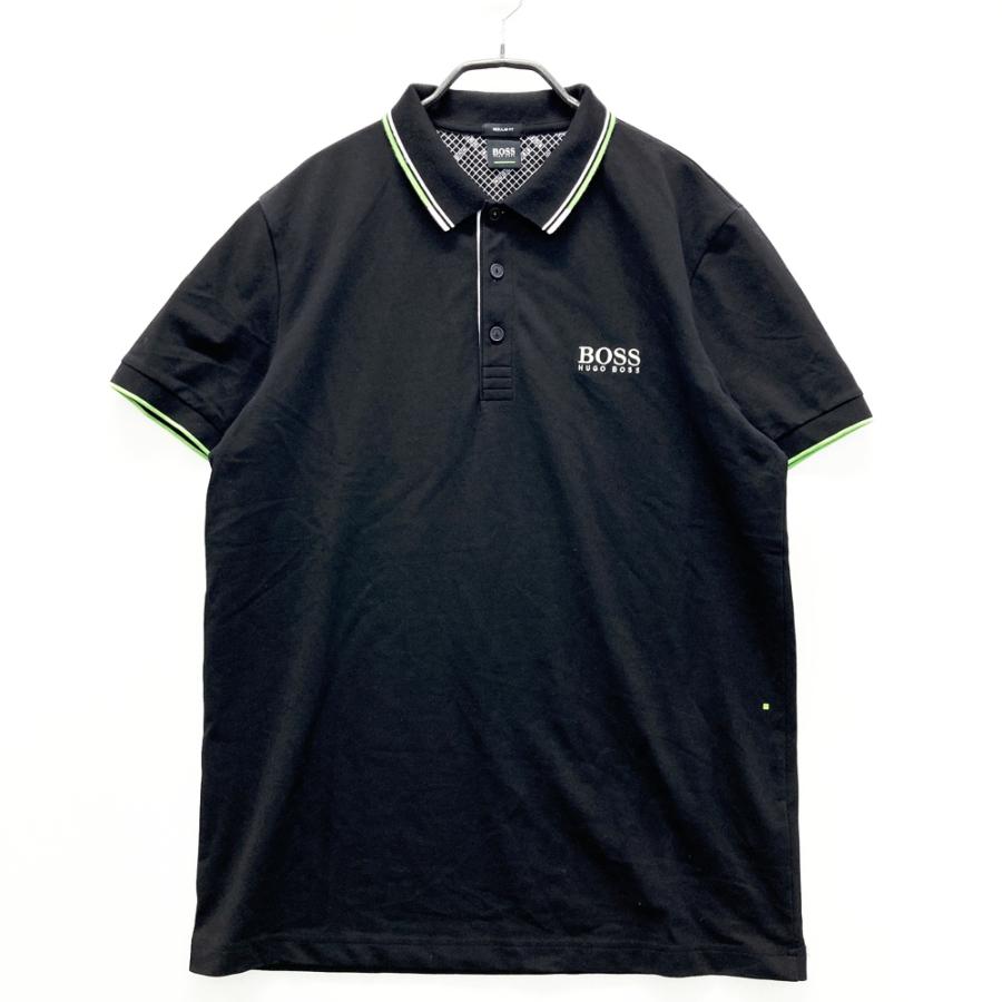 HUGO BOSS GREEN ヒューゴ ボス グリーン 半袖ポロシャツ ブラック系 L
