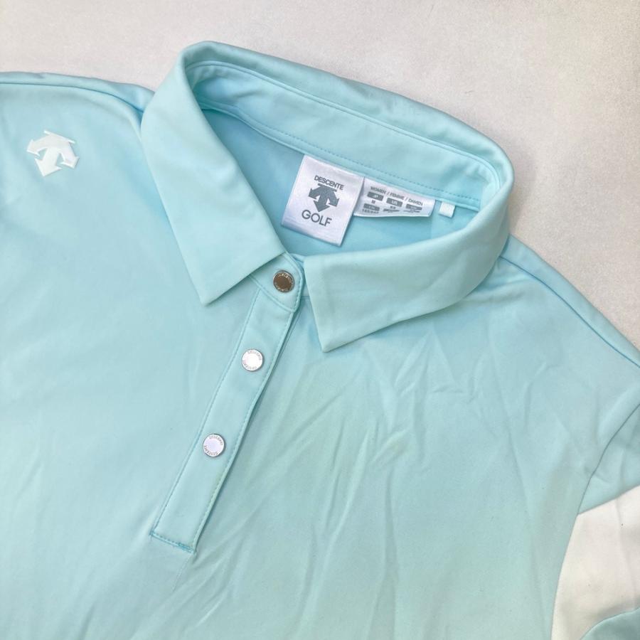 DESCENTE GOLF デサントゴルフ 長袖ポロシャツ ブルー系 M ゴルフ