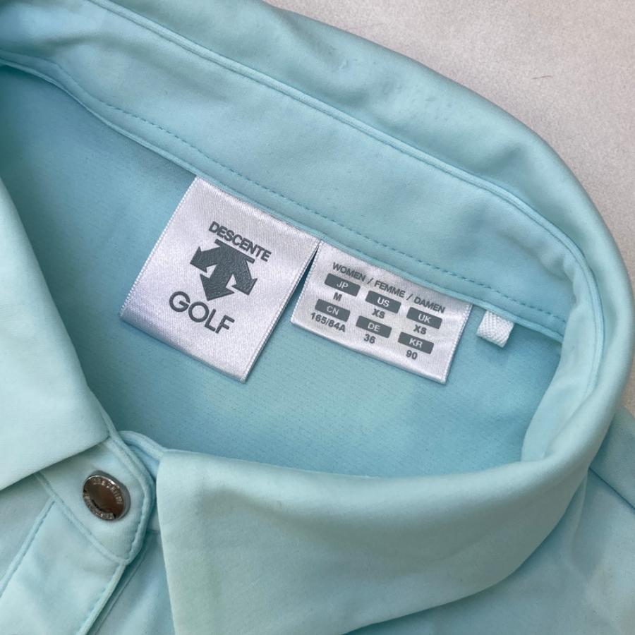 DESCENTE GOLF デサントゴルフ 長袖ポロシャツ ブルー系 M ゴルフ