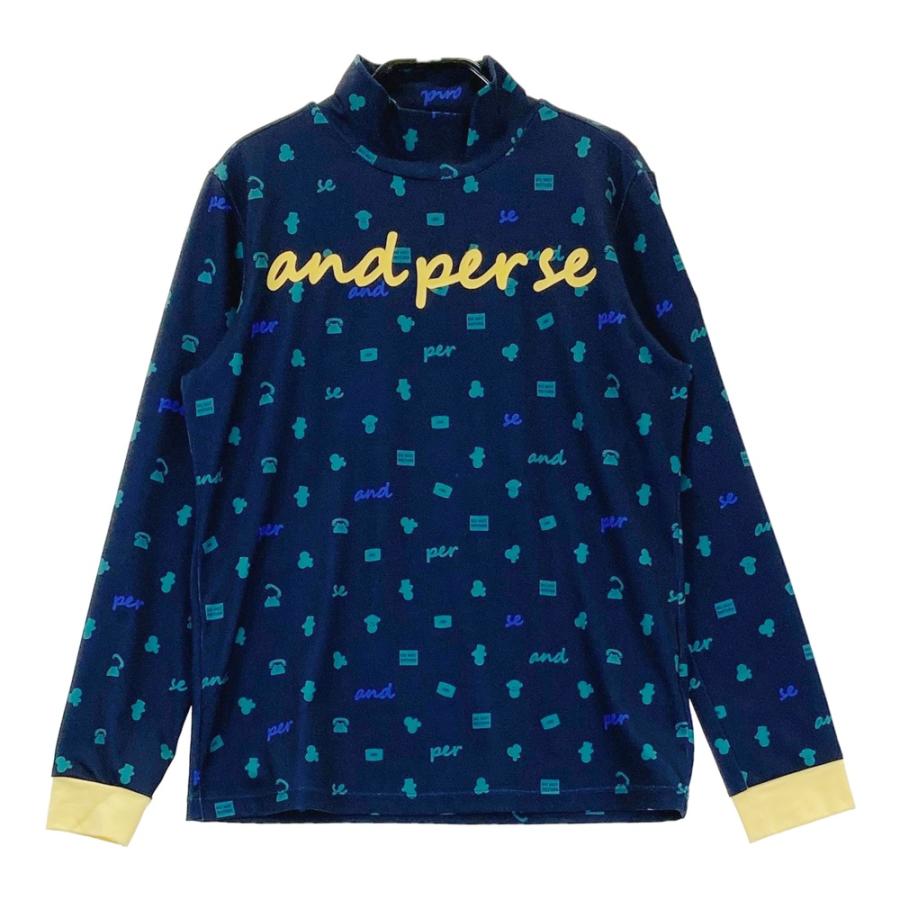 AND PER SE アンパスィ 2023年モデル ハイネック 長袖Tシャ ツ AND PER SE アンパスィ 2023年モデル ハイネック長袖Tシャツ 総柄
