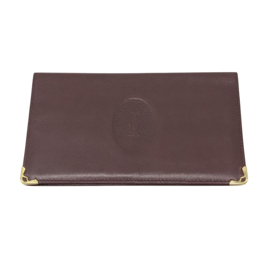 カルティエ Cartier マストロング 長財布 2つ折り財布 メンズ【中古】 Cartier カルティエ 二つ折り長財布 マストライン レッド系 メンズ