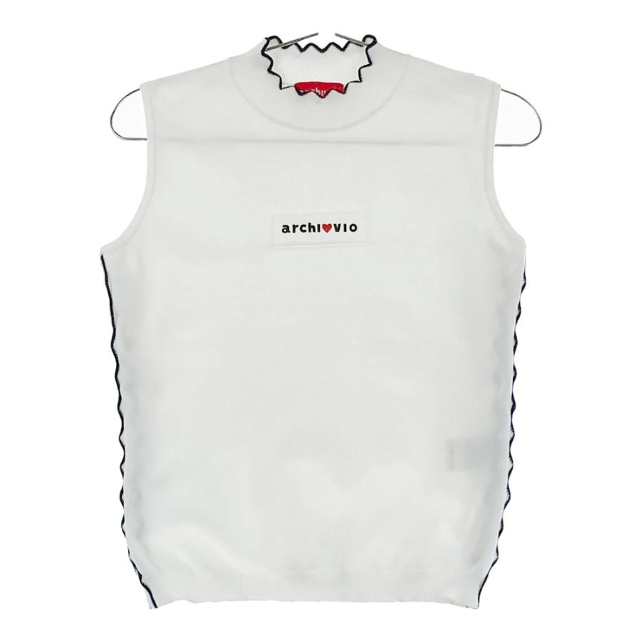 ARCHIVIO アルチビオ ハイネック ニットベスト ホワイト系 36 ゴルフ