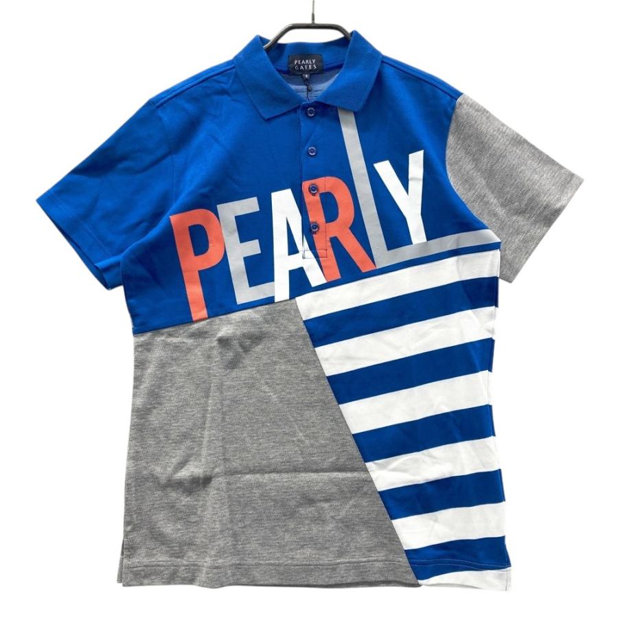 サイズ：4 PEARLY GATES パーリーゲイツ 053-2160409 半袖ポロシャツ  ブルー系 [240101531222] ゴルフウェア メンズ ストスト PEARLY GATES パーリーゲイツ 053-2160409 半袖ポロシャツ ブルー系 4