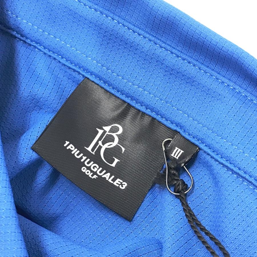 【新品】1PIU1UGUALE3 GOLF GDT001 半袖ポロシャツ デル ピエロ  ブルー系 3 ゴルフウェア メンズの画像