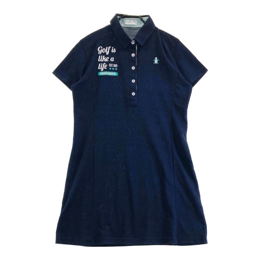 未使用★Munsingwear ゴルフ　ネイビー ワンピース Lサイズ MUNSING WEAR マンシングウェア 半袖ワンピース ネイビー系 L