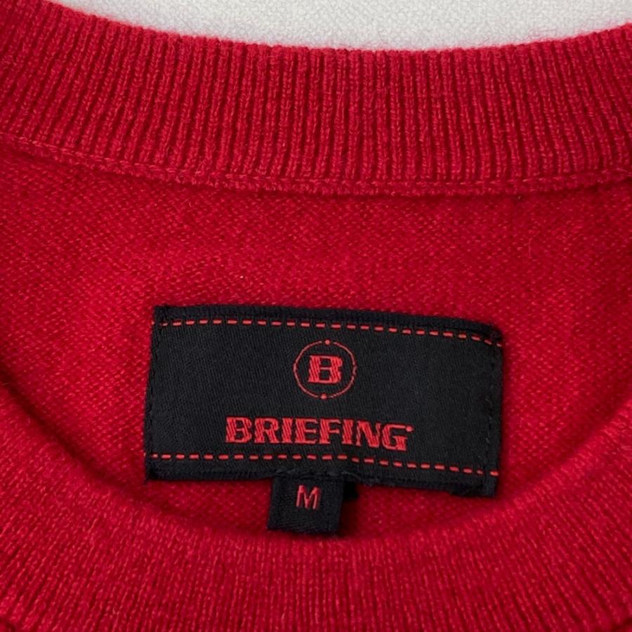 未使用　BRIEFING　ゴルフ　セーター ニット Ｍサイズ BRIEFING GOLF ブリーフィング カシミヤニットセーター レッド系