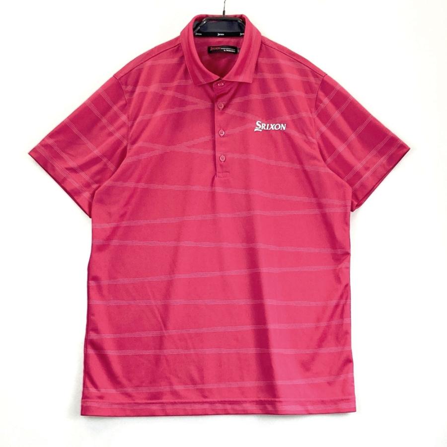 SRIXON スリクソン by DESCENTE 半袖ポロシャツ ボーダー柄 ピンク系