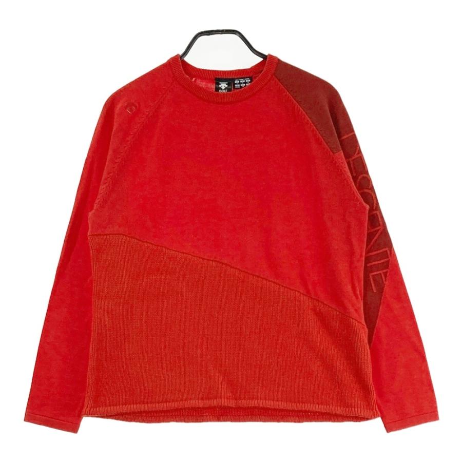 DESCENTE GOLF デサントゴルフ　異素材　切替　ニット　セーター　ロゴ DESCENTE GOLF デサントゴルフ 異素材 切替 ニット セーター