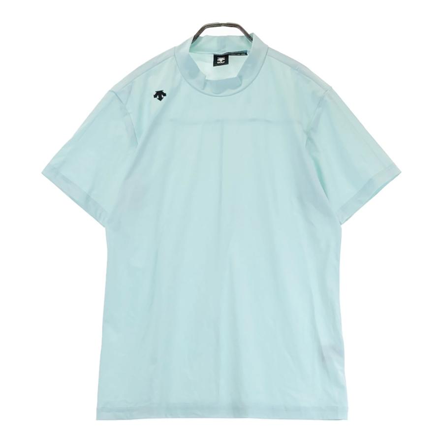 DESCENTE GOLF デサントゴルフ モックネック 半袖Tシャツ ブルー系 XO