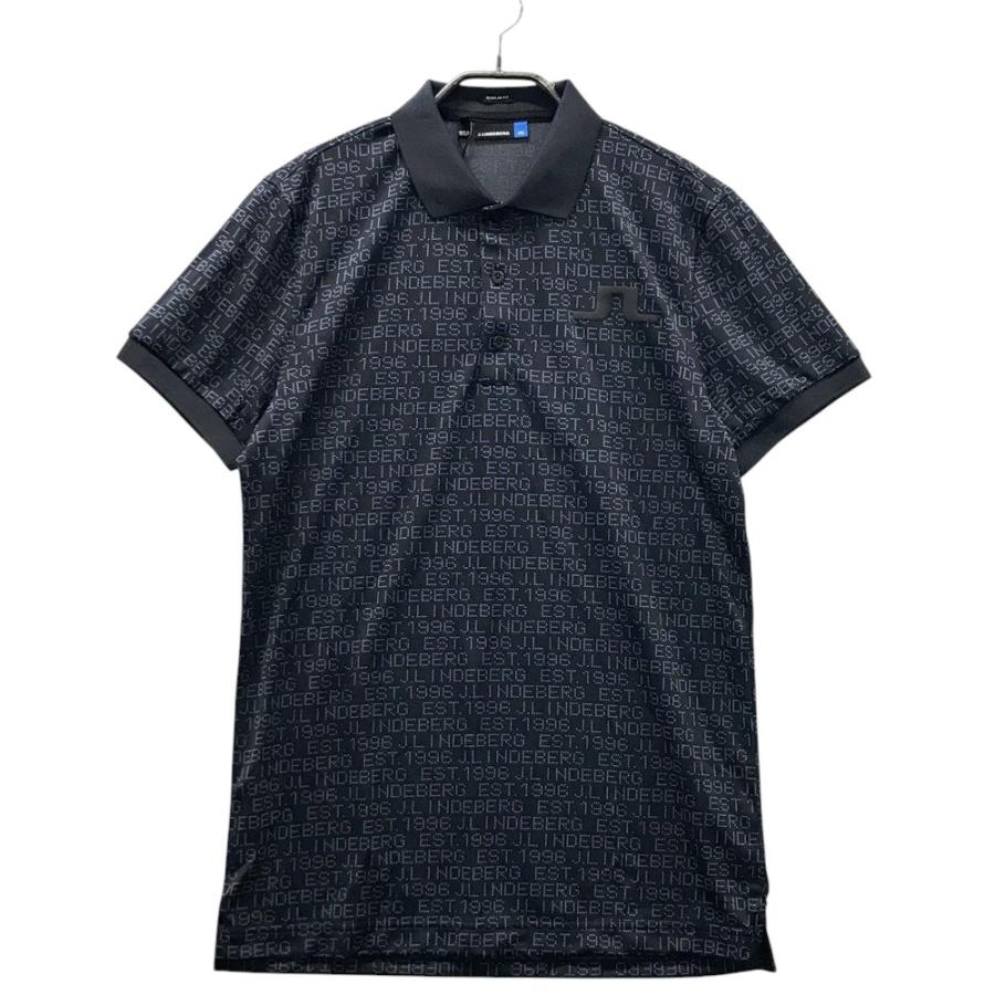 【美品】J.LINDEBERG ジェイリンドバーグ 半袖ポロシャツ ロゴ S 紺 中古 メンズ ジェイリンドバーグ J.LINDEBERG 半袖ポロシャツ S