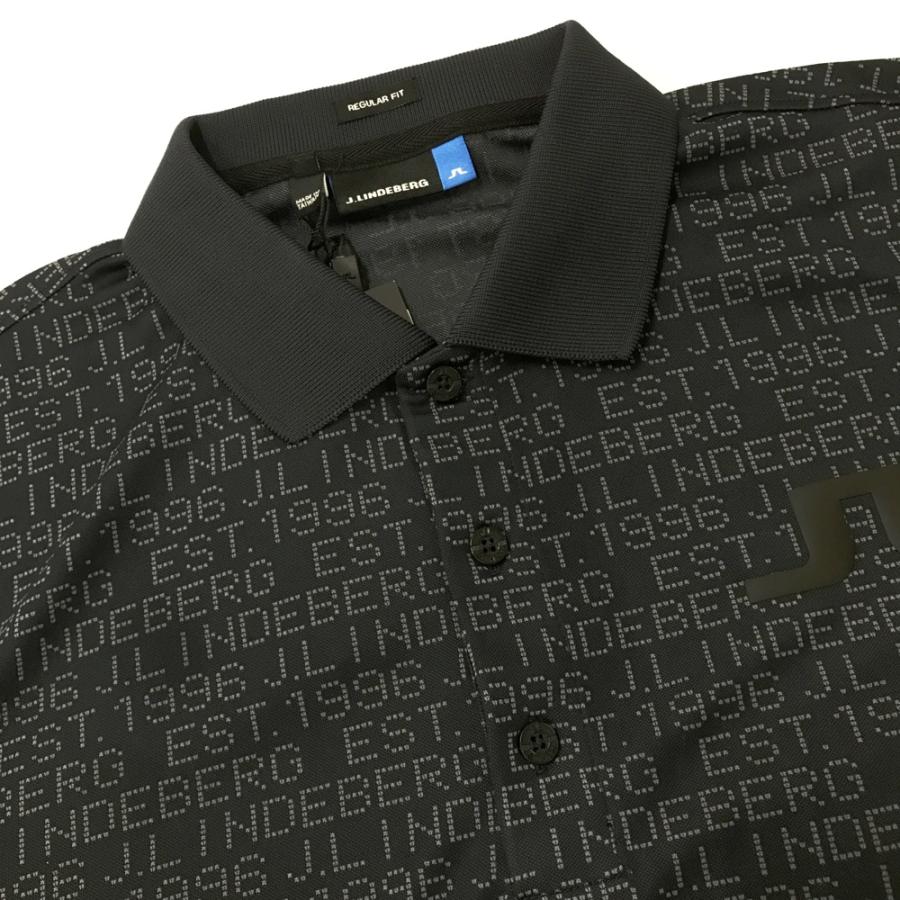 新品】J.LINDEBERG ジェイリンドバーグ 半袖ポロシャツ ロゴ総柄
