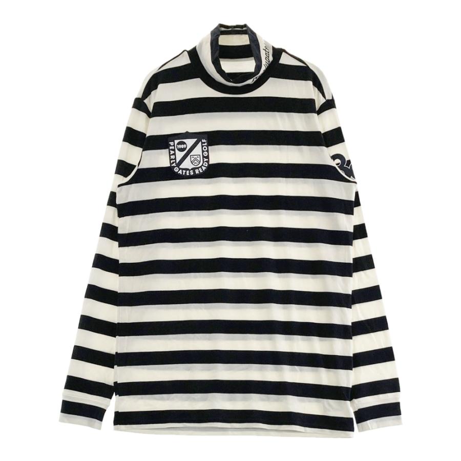 PEARLY GATES パーリーゲイツ ハイネック長袖Tシャツ ボーダー柄