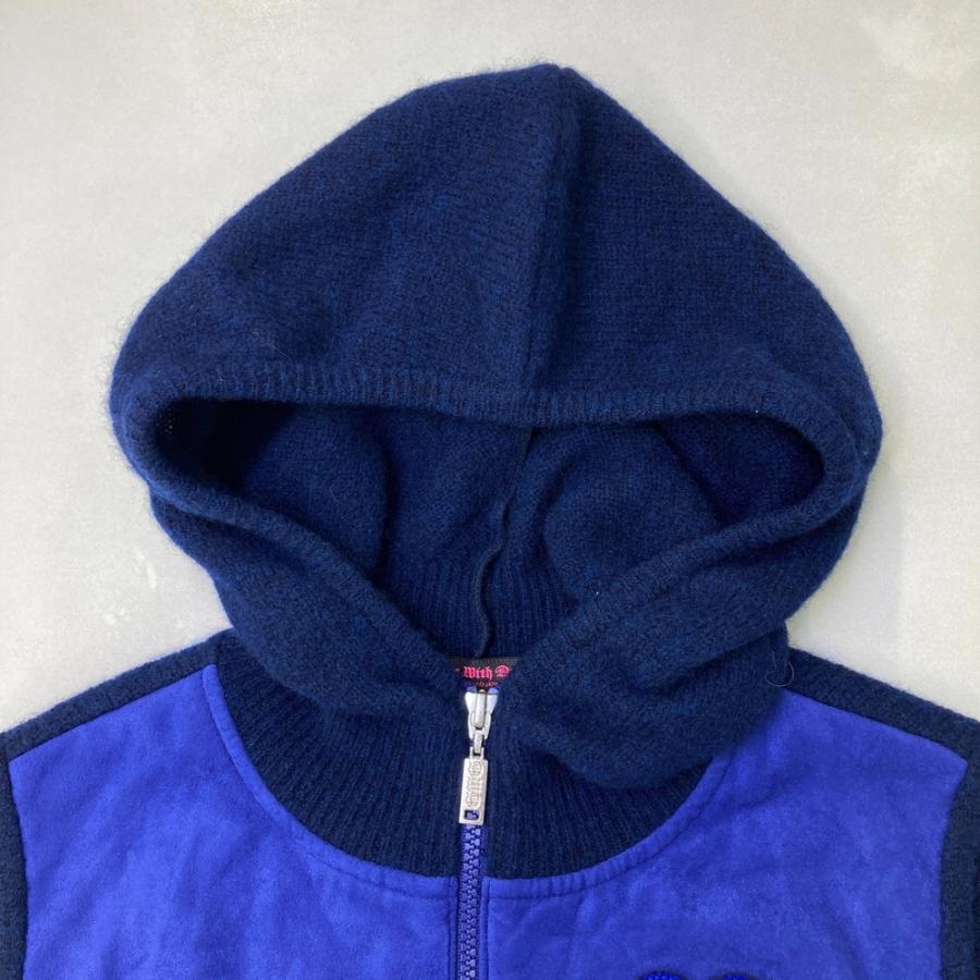 DANCE WITH DRAGON ダンスウィズドラゴン ニット切替 フード付きジップ