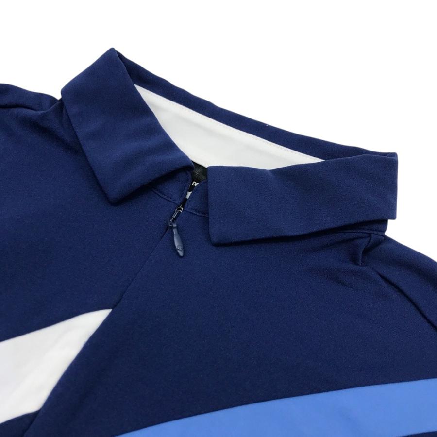 DESCENTE GOLF デサントゴルフ 半袖ポロシャツ ネイビー系 S
