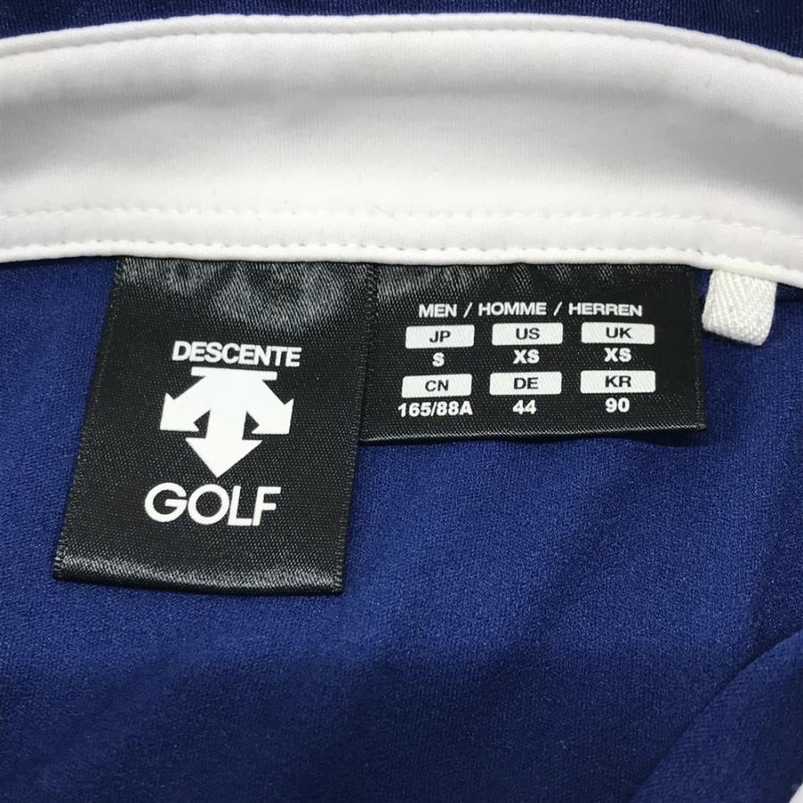 DESCENTE GOLF デサントゴルフ 半袖ポロシャツ ネイビー系 S ゴルフ