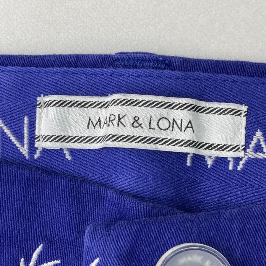 MARK&LONA マークアンドロナ ストレッチパンツ 刺繍 総柄 ブルー系 L