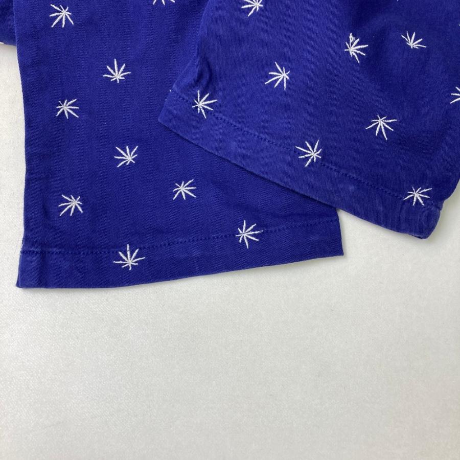 MARK&LONA ストレッチ　ハーフパンツ L ブルー　総柄 MARK&LONA マークアンドロナ ストレッチパンツ 刺繍 総柄 ブルー系 L