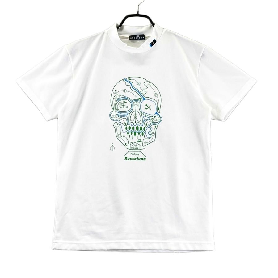 RUSSELUNO GLOF ラッセルノゴルフ ハイネックシャツ 5 (L) RUSSELUNO ラッセルノ ハイネック 半袖Tシャツ ホワイト系 ゴルフ