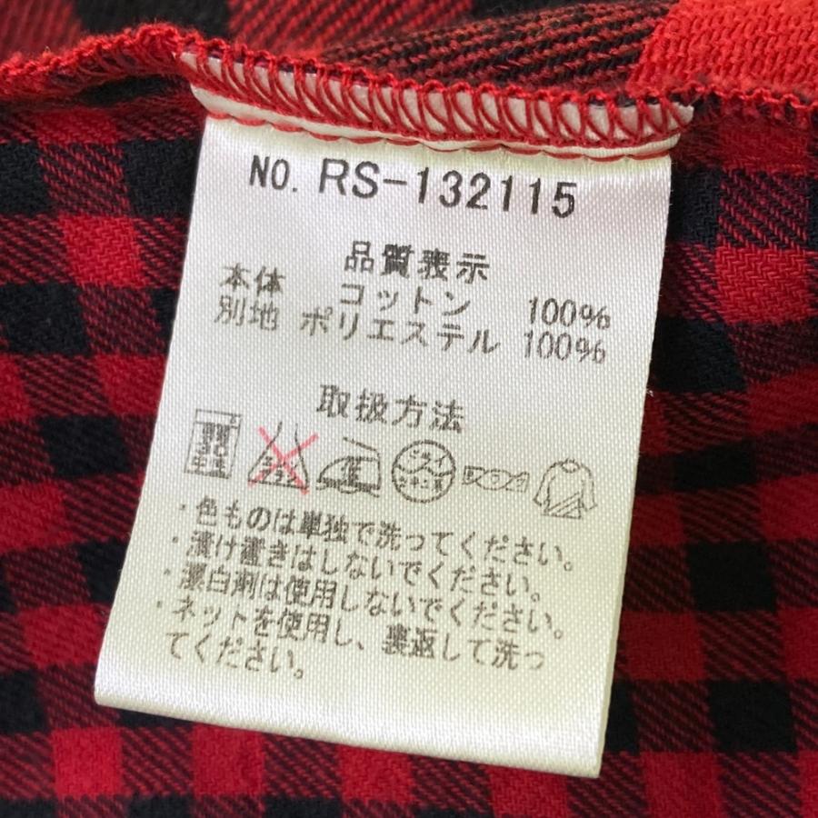 Russeluno ゴルフ チェック柄 長袖シャツ RUSSELUNO ラッセルノ 長袖シャツ ベロア切替 チェック柄 レッド