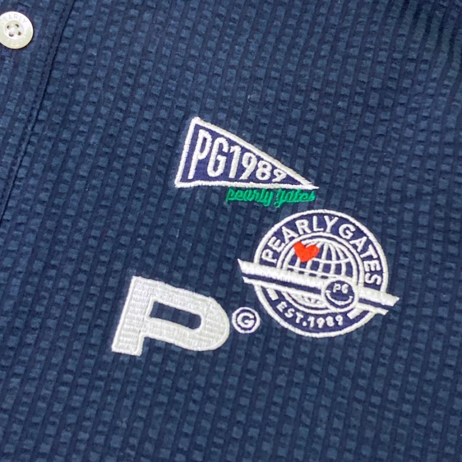 PEARLY GATES パーリーゲイツ シアサッカー 半袖ポロシャツ ストライプ