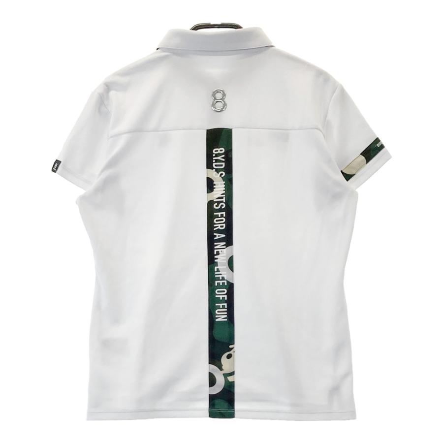 【美品】8YARDS ハチヤーズ ゴルフ ポロシャツ Lサイズ 8YARDS ハチヤーズ 半袖ポロシャツ ホワイト系 L ゴルフウェア