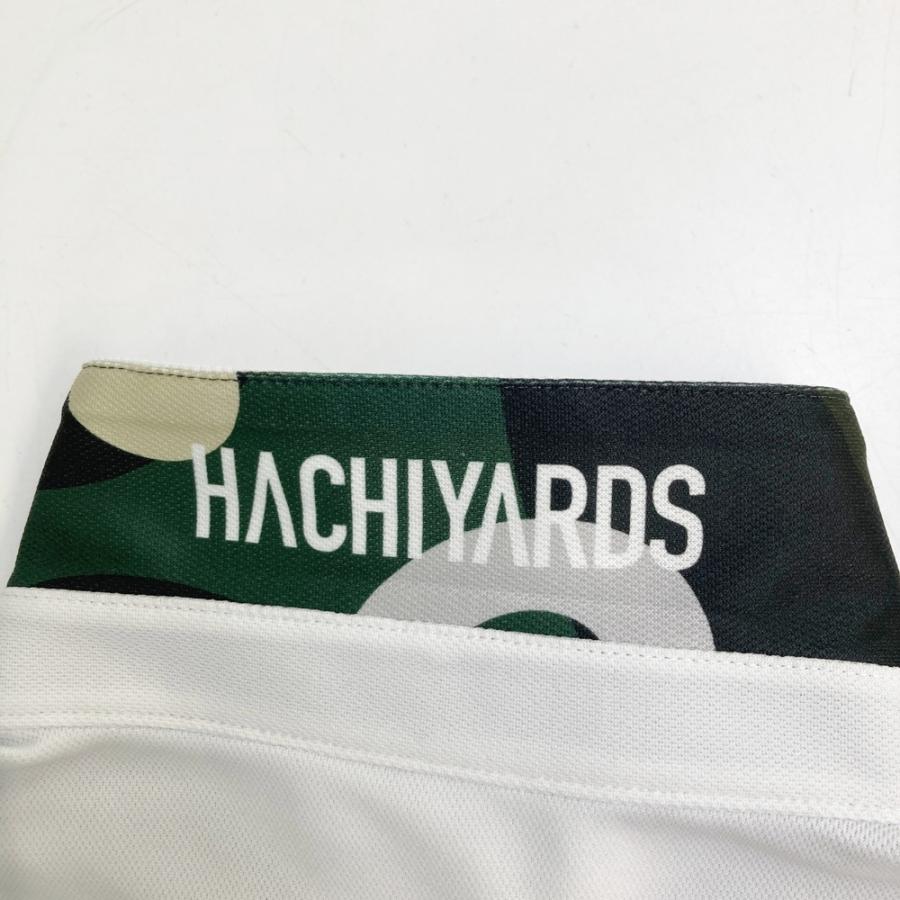 8YARDS ハチヤーズ　ポロシャツ　メンズ　L ロゴ　ゴルフ　半袖 8YARDS ハチヤーズ 半袖ポロシャツ ホワイト系 L ゴルフウェア