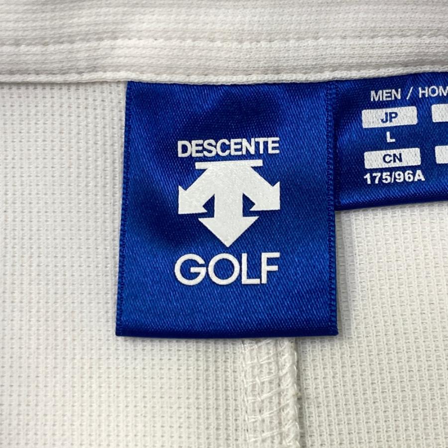 DESCENTE GOLF デサントゴルフ 半袖ポロシャツ 斜めストライプ柄