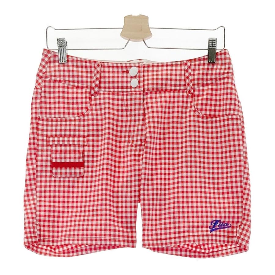 FILA GOLF フィラゴルフ ショートパンツ ギンガムチェック柄 レッド系