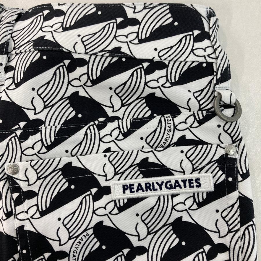 サイズ：0 PEARLY GATES パーリーゲイツ 055-1131510 ストレッチパンツ クジラ 総柄 ホワイト系 [240101543700] ゴルフウェア レディース ストスト PEARLY GATES（パーリーゲイツ） 【新品】PEARLY GATES 055-1131510