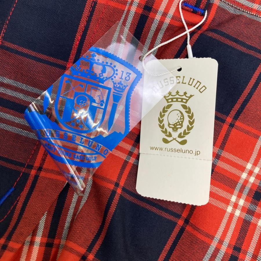 ラッセルノrusseluno赤黒チェック パンツ サイズ4｜Russeluno