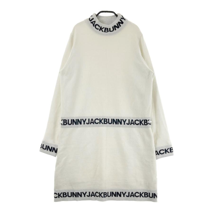 JACK BUNNY ジャックバニー 裏地付き長袖ニットワンピース ホワイト系