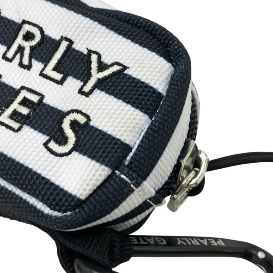 PEARLY GATES パーリーゲイツ ボールポーチ ボーダー柄 ホワイト