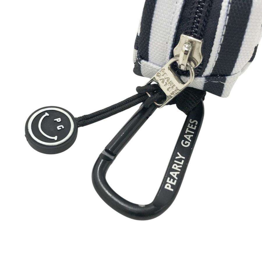 PEARLY GATES パーリーゲイツ ボールポーチ ボーダー柄 ホワイト