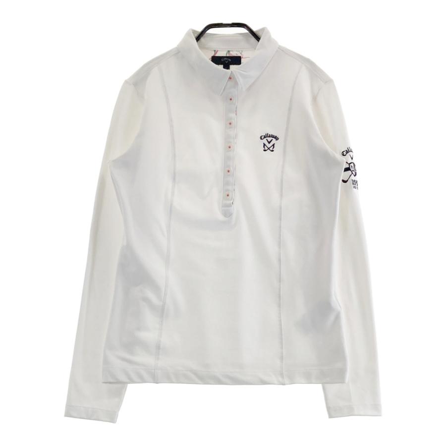 CALLAWAY キャロウェイ 長袖ポロシャツ ホワイト系 L ゴルフウェア