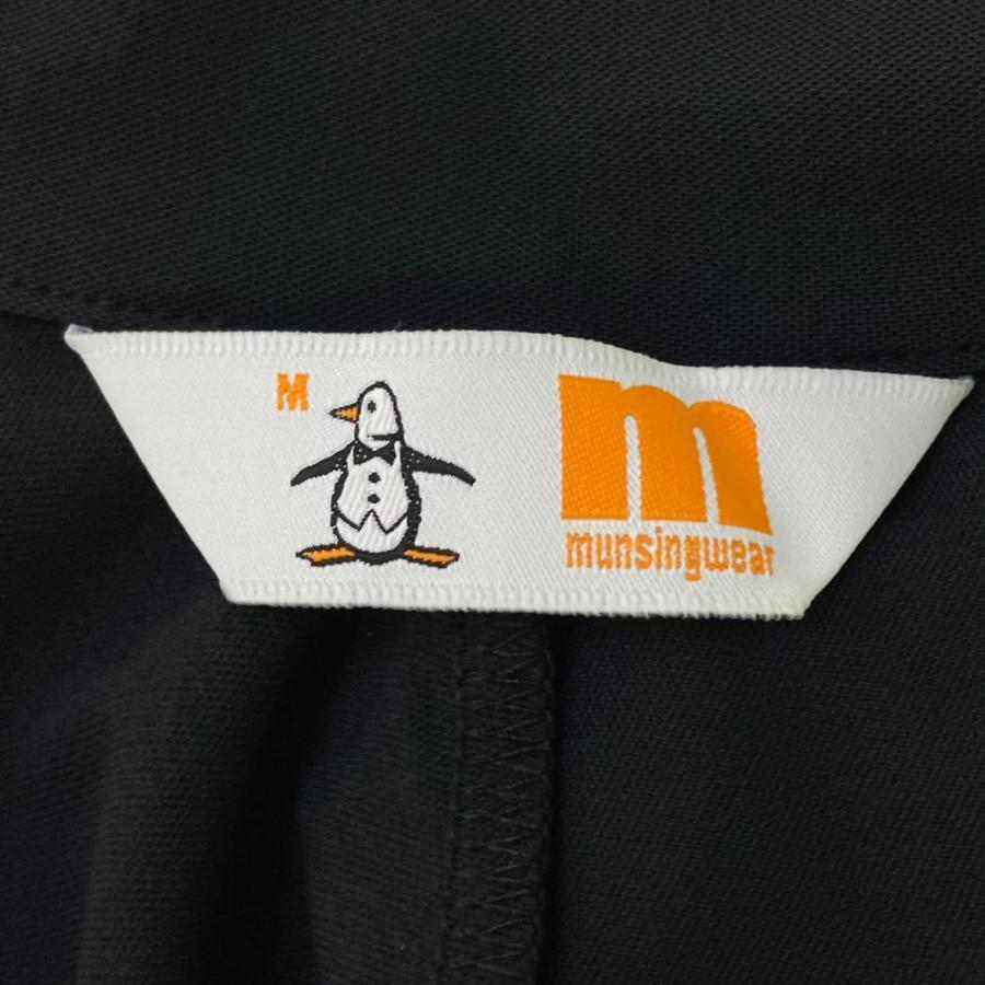 Munsingwear ゴルフワンピース ブラック ホワイト MUNSING WEAR マンシングウェア ハイネック 半袖ワンピース ブラック系