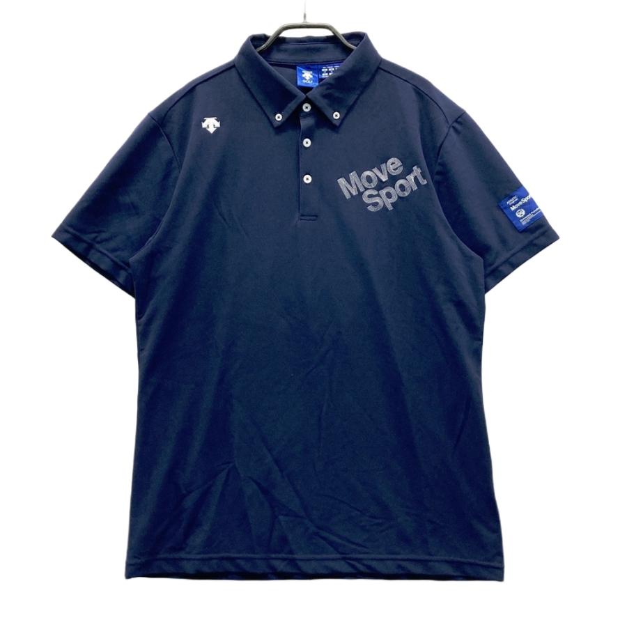 美品】DESCENTE GOLF デサントゴルフ 半袖ポロシャツ ネイビー系 XO
