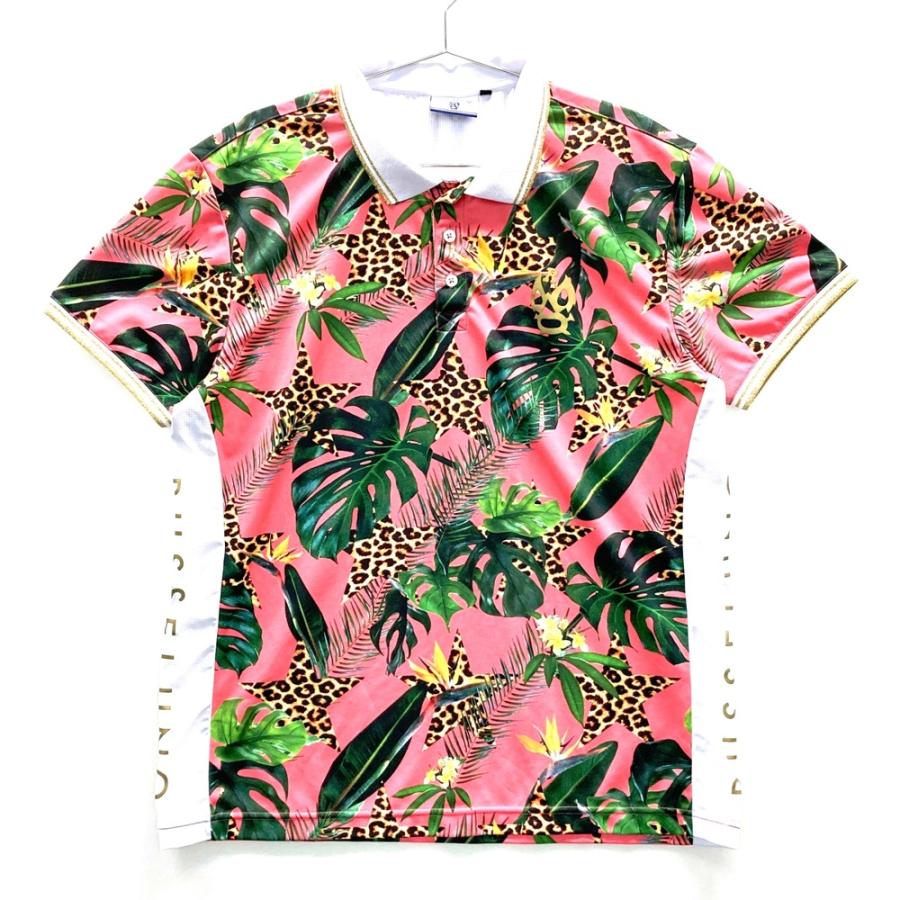 RUSSELUNO ラッセルノ 半袖ポロシャツ 総柄 ピンク系 6 ゴルフウェア