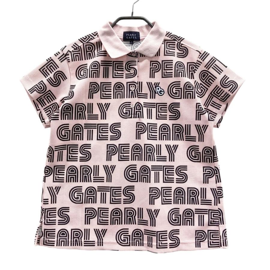 PEARLY GATES パーリーゲイツ 半袖ポロシャツ ロゴ柄 ピンク系 0