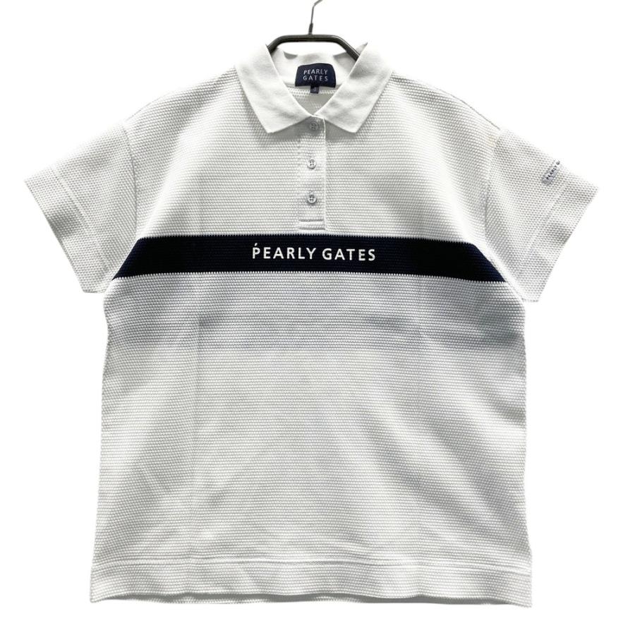 【美品】PEARLY GATES 半袖ポロシャツ ホワイト PEARLY GATES（パーリーゲイツ） 半袖ポロシャツ ホワイト系 0 ゴルフ