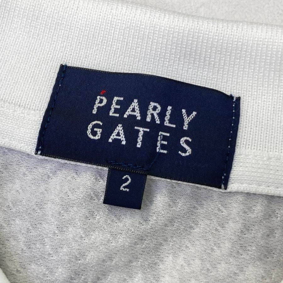 PEARLY GATES パーリーゲイツ 2024年モデル 半袖ポロシャツ シアサッカー 総柄 グレー系 2 ゴルフウェア レディースの画像